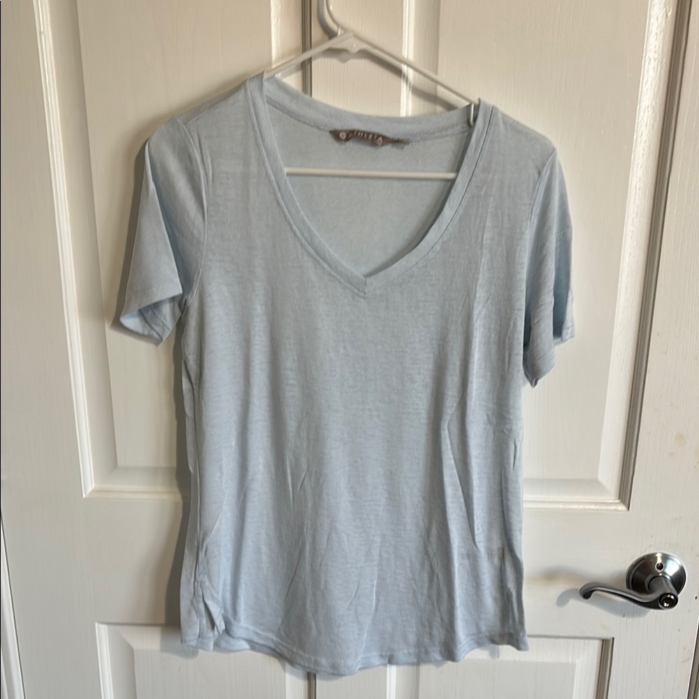 Light Blue V-Neck Women's T-Shirt